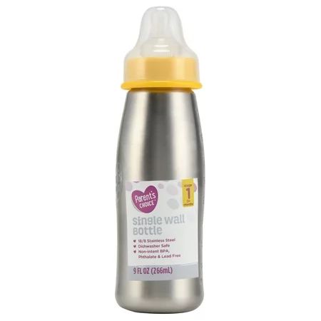 Parent's Choice 9 oz Stainless Steel Single Wall Baby Bottle | Walmart (US)