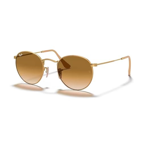 Ray-Ban RB3447 112/51 50MM Matte Gold/Crystal Lens Clear Gradient Brown ROUND METAL Sunglasses For Men +BUNDLE with ACCESSORY EYEWEAR KIT | Amazon (US)