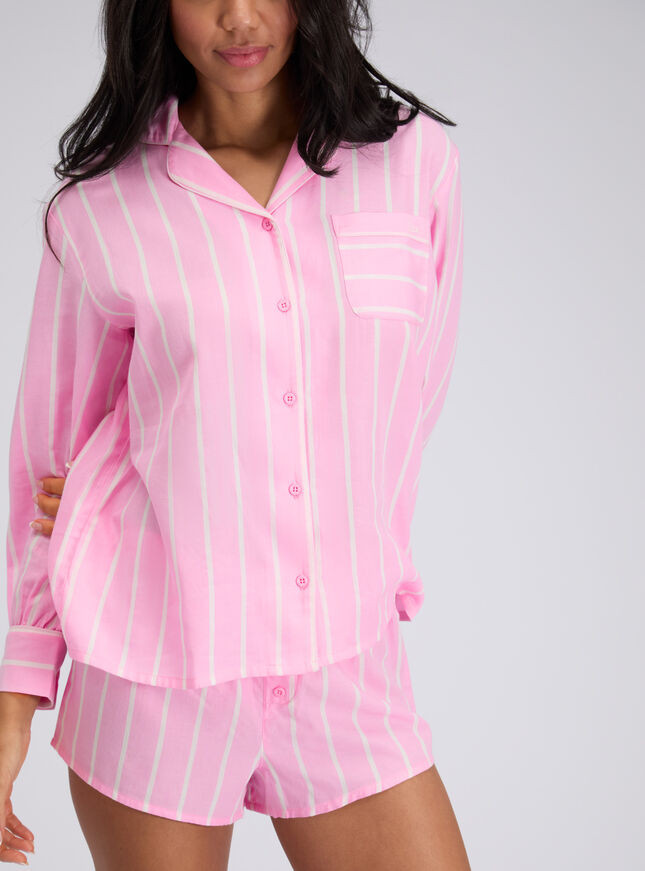 Striped cotton short pyjama set - Candy Pink | Boux Avenue (UK)