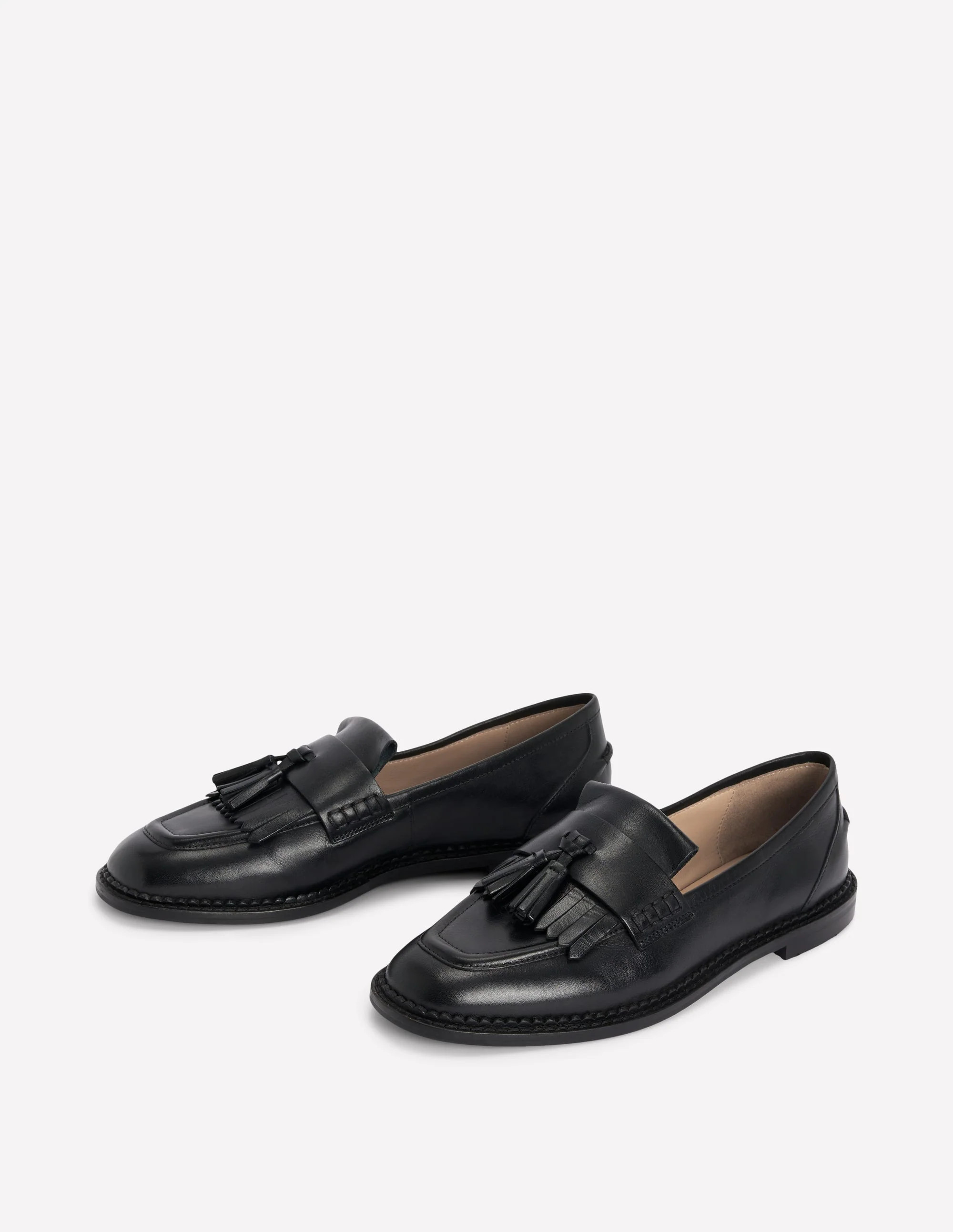 Nya Ghillie Flat Loafers-Black | Boden (US)