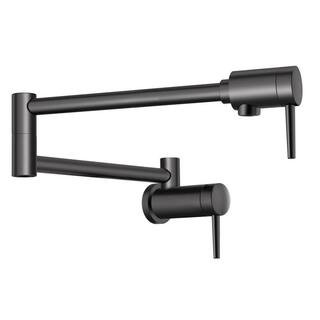 Contemporary Wall Mounted Potfiller in Matte Black | The Home Depot