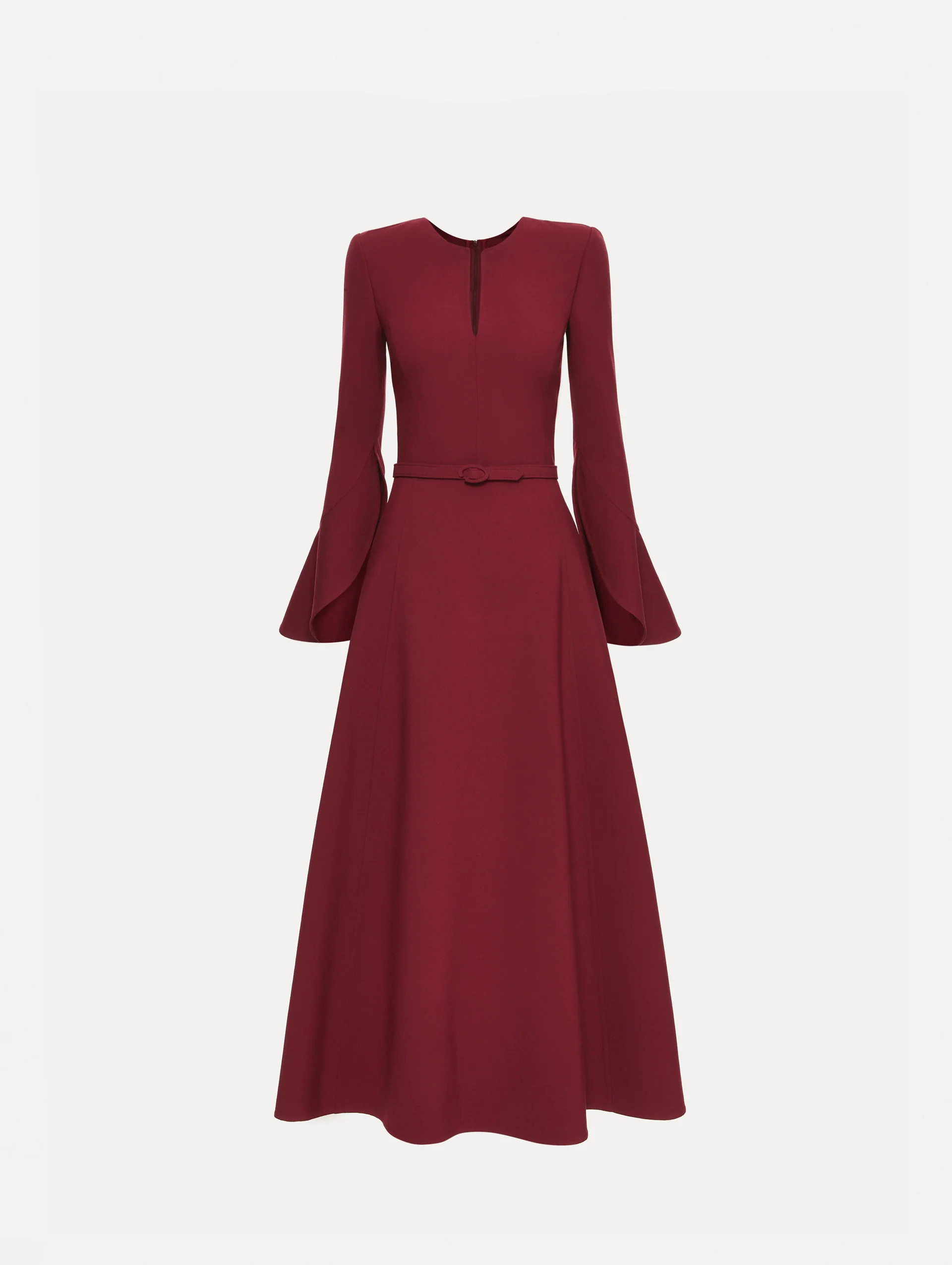 Split Neck Wool Dress | Oscar de la Renta
