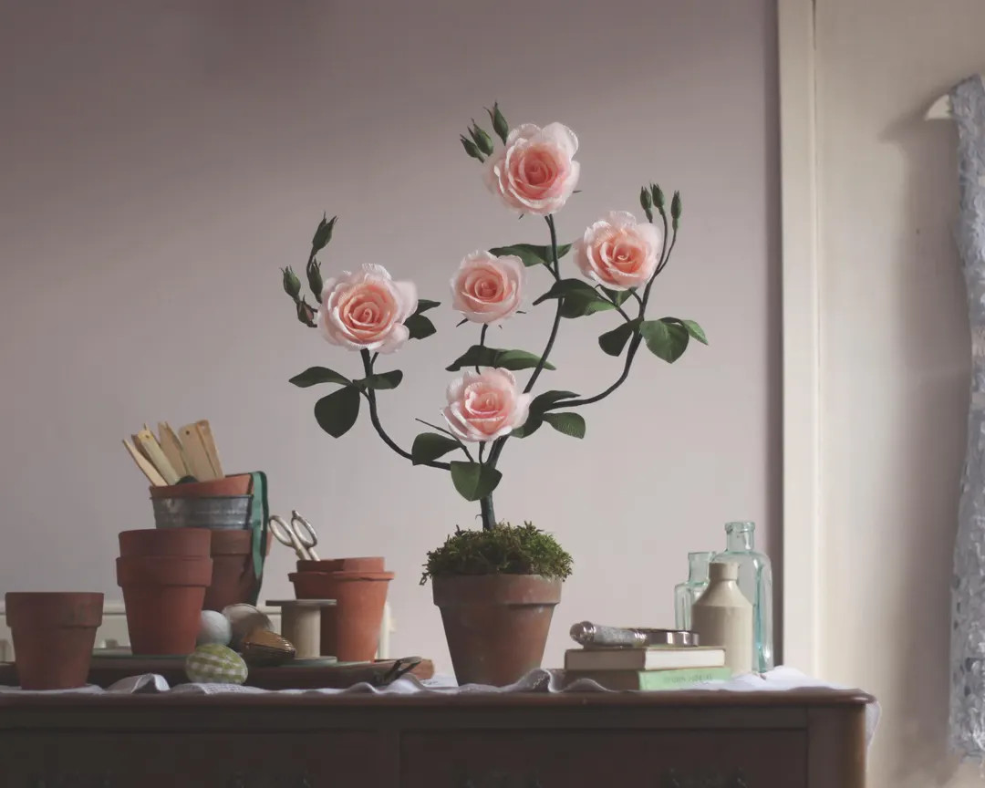 Crepe Paper Rose Plant in Terracotta Pot – First Anniversary Gift - Etsy | Etsy (US)