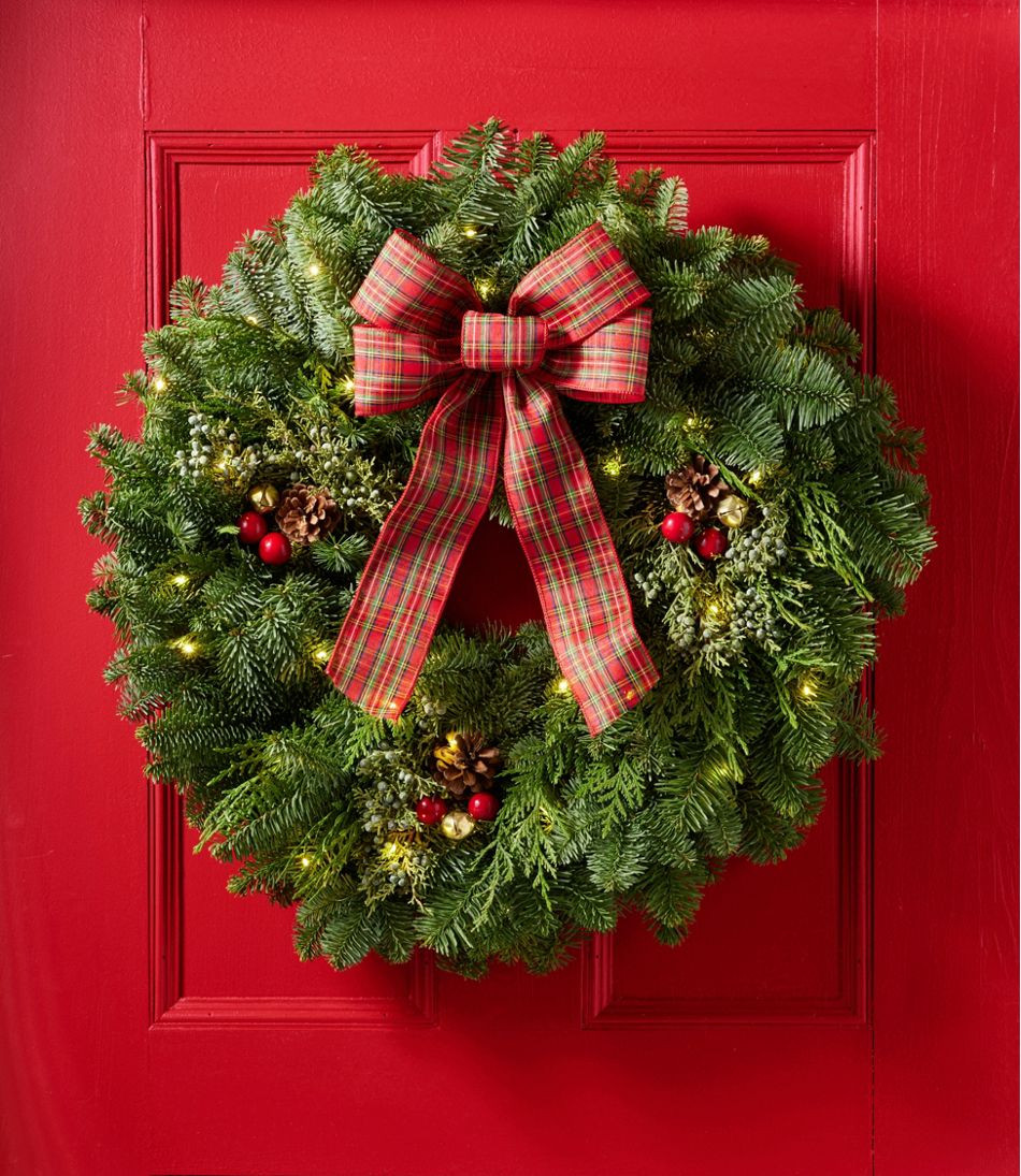 Tartan Lighted Wreath | L.L. Bean