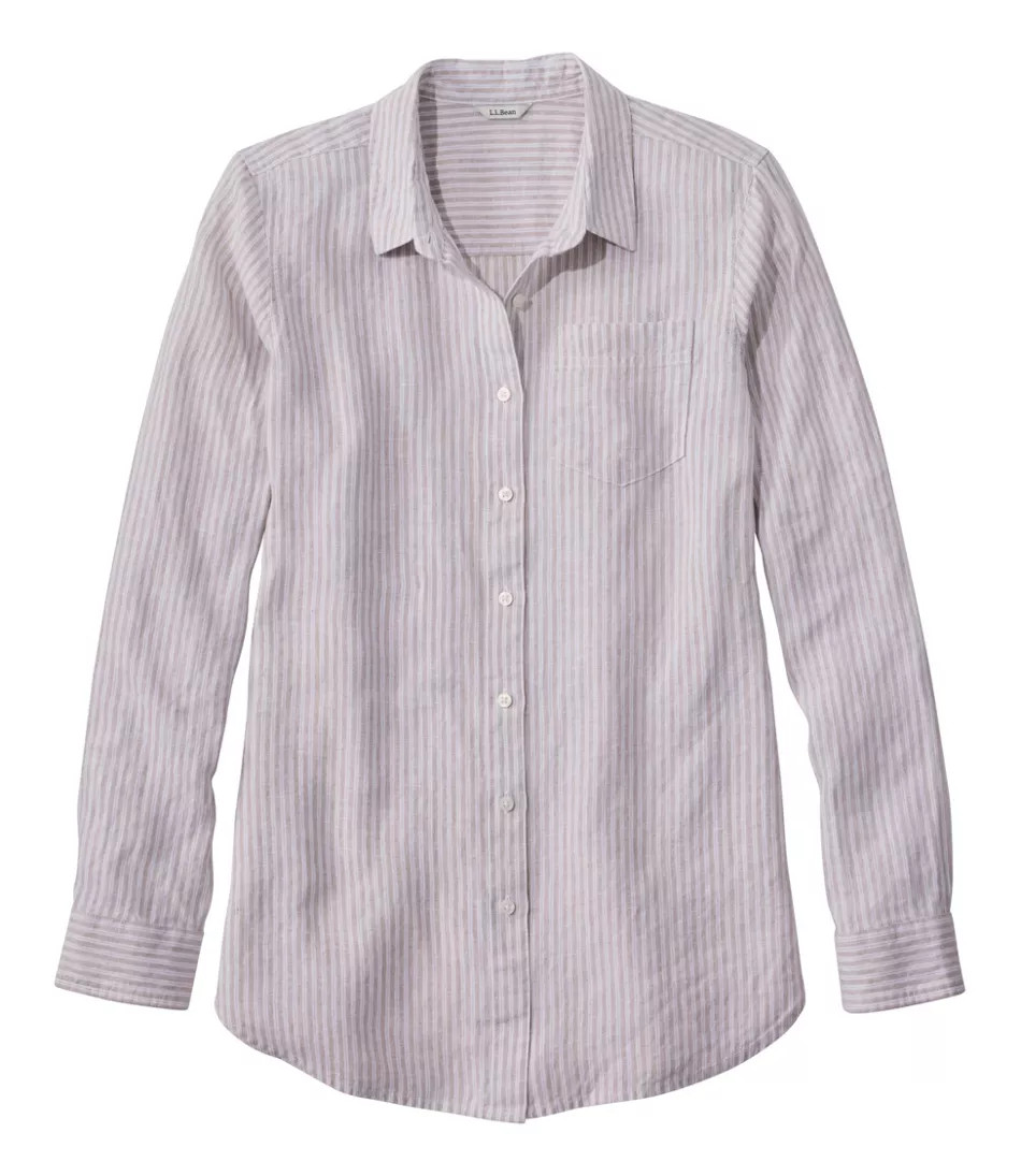 Women's Premium Washable Linen Shirt, Tunic Stripe | L.L. Bean