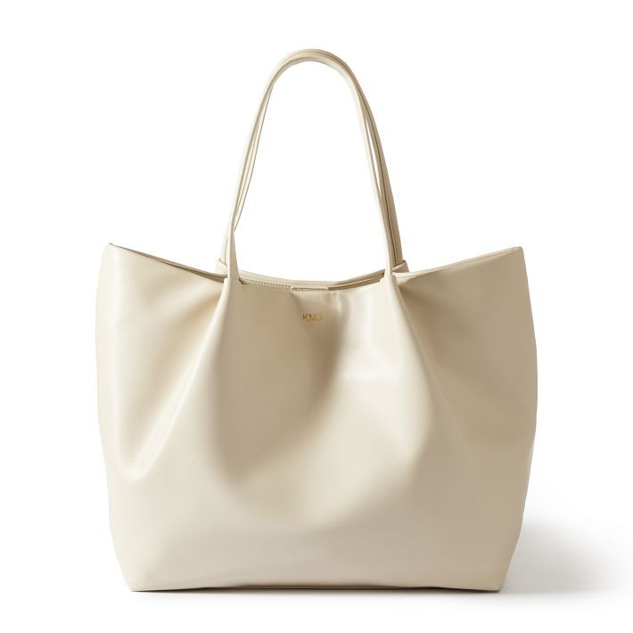 Vegan Leather Ruched Tote | Mark and Graham