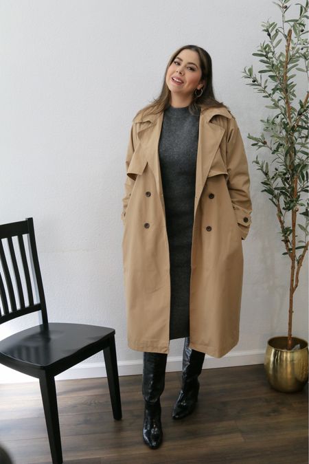 sweater dress with long trench for a winter outfit 

#LTKstyletip #LTKover40 #LTKSeasonal