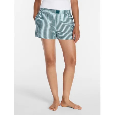 Joyspun Women s Woven Pajama Boxer Shorts 3 Inseam Sizes XS-2X | Walmart (US)
