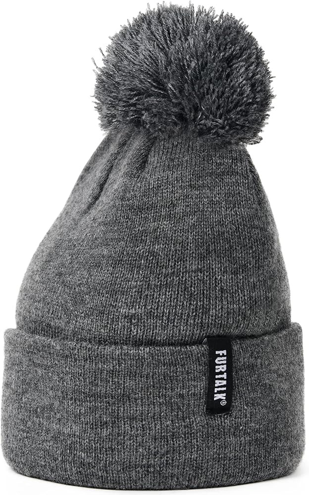 FURTALK Toddler Winter Hat Baby Boys Girls Pom Pom Beanie Hat Double Layer Kids Knit Winter Pom H... | Amazon (US)
