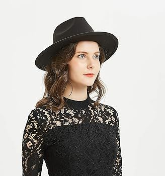 Women or Men Woolen Felt Fedora Hat Vintage Widet Brim Crushable Hat Belt Jazz | Amazon (US)