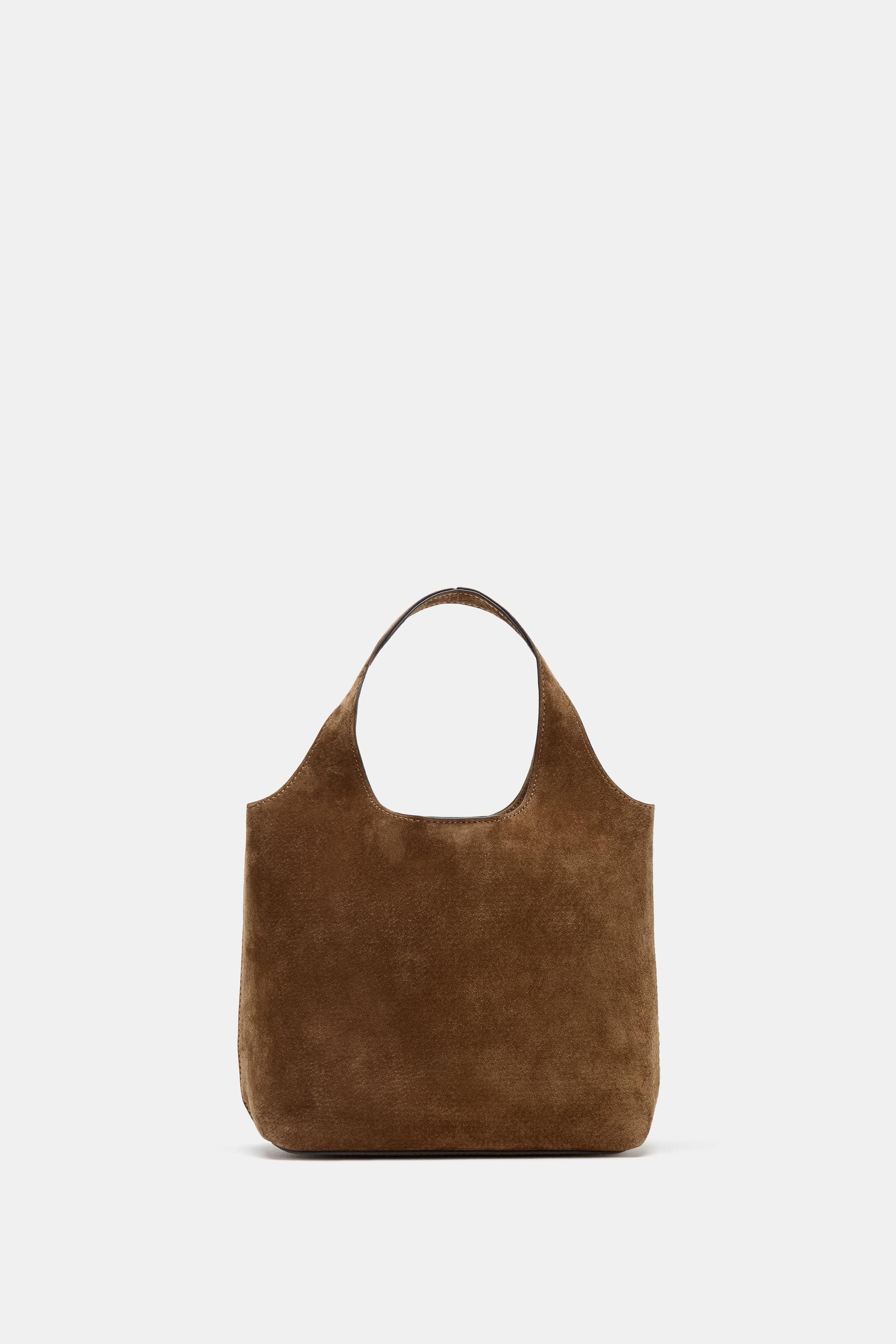 SPLIT LEATHER MINI SHOPPER BAG | Zara US