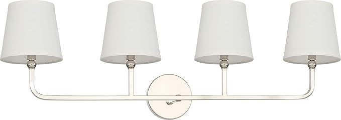 Capital Lighting 119341PN-674 Dawson Decorative White Fabric Stay-Straight Shades Bath Vanity Wal... | Amazon (US)