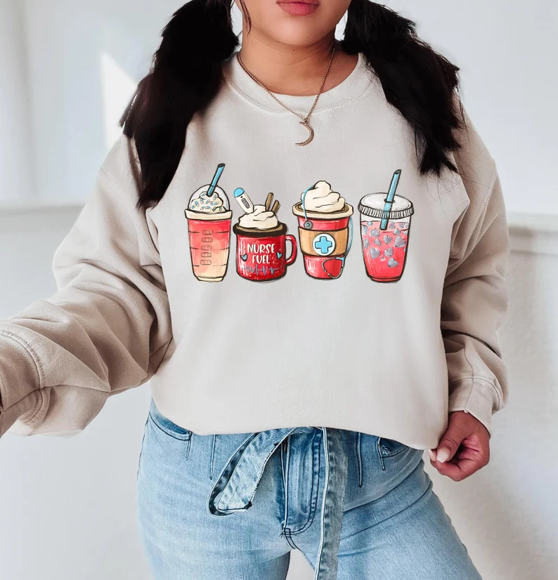 Nurse Coffee Sweatshirt  Coffee Nursing Shirt  Funny Nursing | Etsy | Etsy (US)