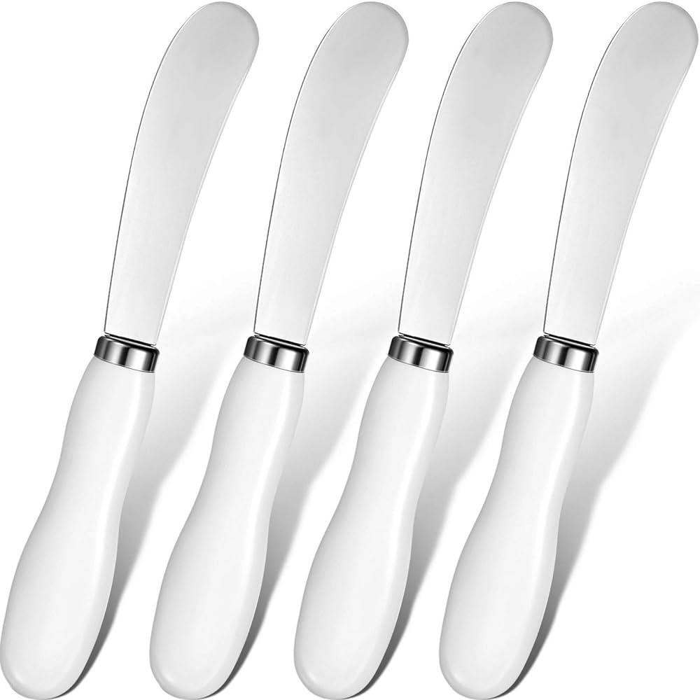 Cheese Spreader Cheese Butter Knife Stainless Steel Spreader Knife with White Porcelain Handles M... | Amazon (US)