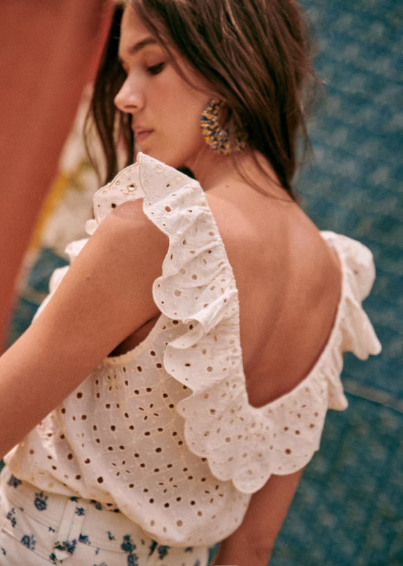 Gold Blouse - Ecru - Organic Cotton - Sézane | Sezane Paris