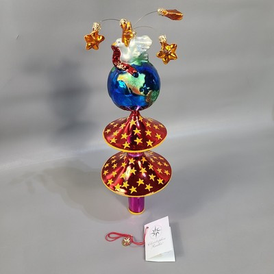 Christopher Radko Splendor Of Peace Finial Tree Topper Blown Glass Poland 2002 | eBay US