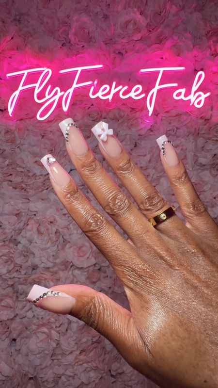 I wanted to do pink french tip nails to go with my graduation outfit 👩🏾‍🎓💖✨ here’s what I used to do my gel nails at home (most of it is from Amazon!):

💅🏾 BTArtBox Long Square Skin Tone French Tip X-Coat Nails. I used the light pink color, and these nails come in different lengths and shapes.
💅🏾 Heart Shaped Rhinestones
💅🏾 Mini Clear Rhinestones
💅🏾 Markartt Rhinestone Glue
💅🏾 Pink Bow Nail Charms
💅🏾 BTArtBox Builder Gel & Top Coat

I applied them with my fave nail glue from Sally’s.

My nails looked so cute with my pink outfit, I don’t want to take them off 😂🙌🏾😍.

#LTKFindsUnder50 #LTKVideo #LTKBeauty