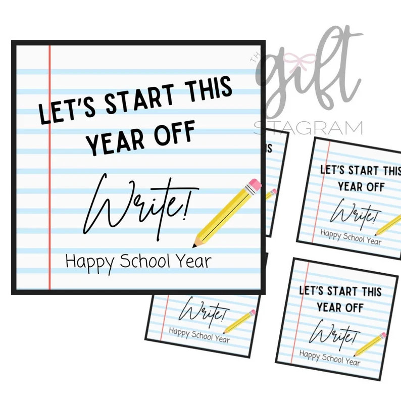 Let's Start This Year Write Gift Tag DIGITAL DOWNLOAD Back to School Teacher Gift Ideas Student G... | Etsy (US)