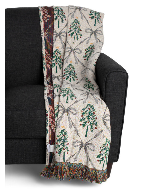 50x70 White And Green Multi Jacquard Throw | TJ Maxx