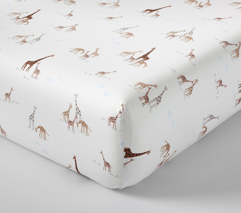 Goldie Giraffe Crib Fitted Sheet | Pottery Barn Kids