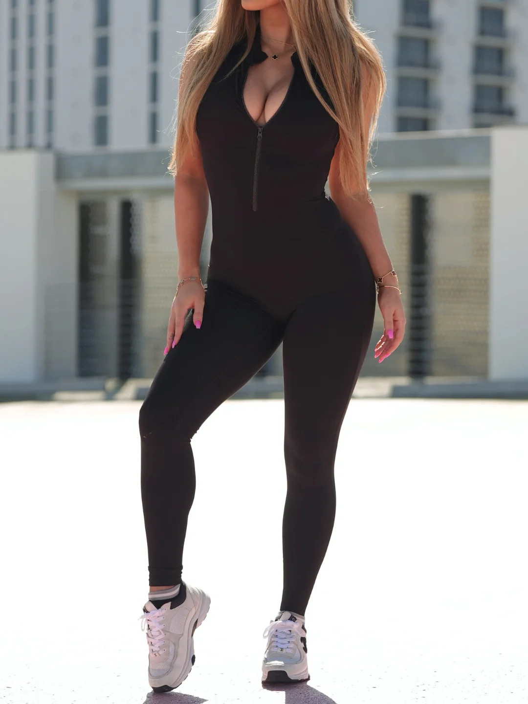 Aura Zip Jumpsuit | Jumpsuit Front Zipper | Fitness Jumpsuit | ELV ACTIVE