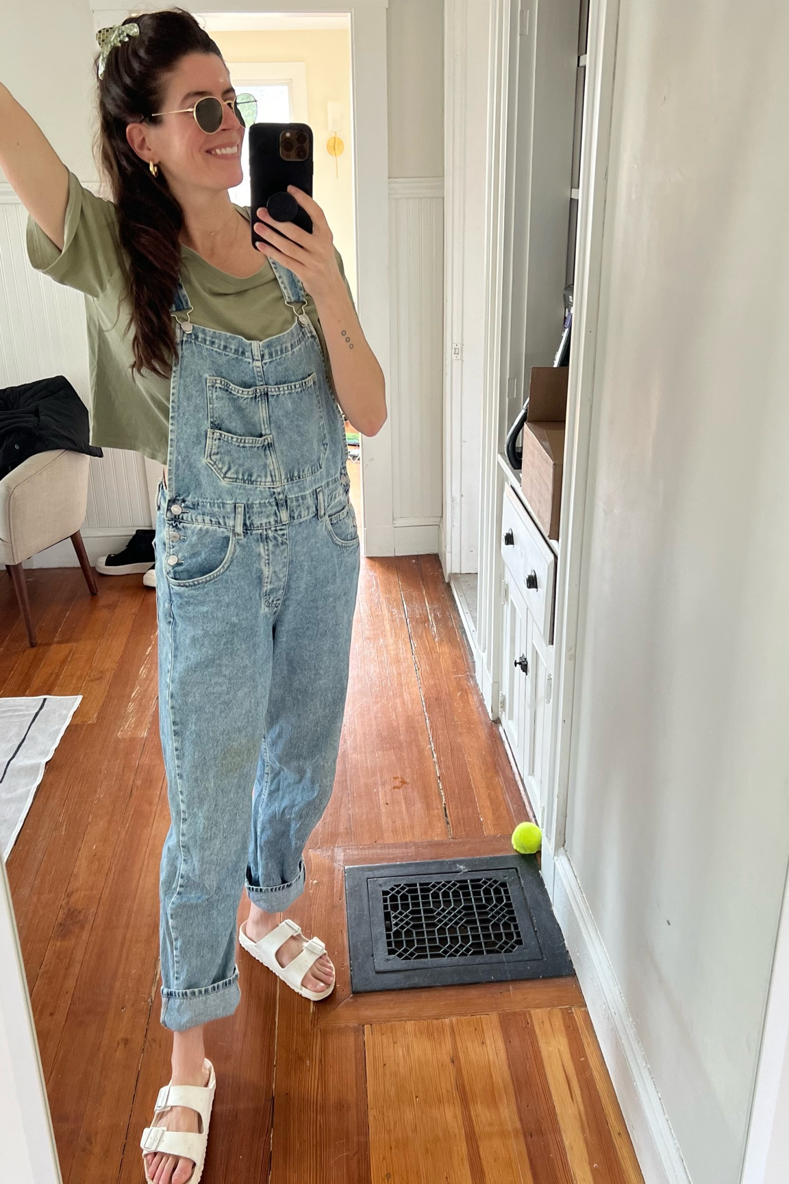 Casual springtime fit! Medium in the crop tee, small in the overalls (they come in different washes too, so comfy) 

#LTKSeasonal #LTKfindsunder100