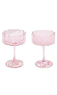 Fazeek Wave Coupe Glasses Set of 2 in Pink from Revolve.com | Revolve Clothing (Global)
