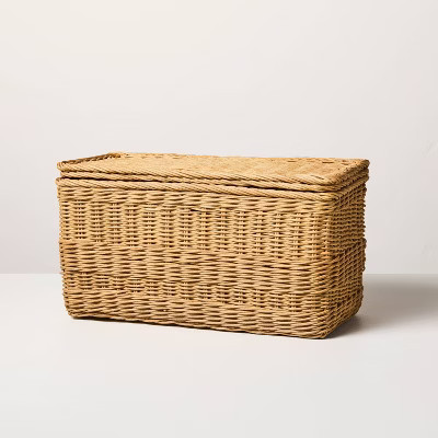 Rattan Basket with Lid - Hearth & Hand™ with Magnolia | Target