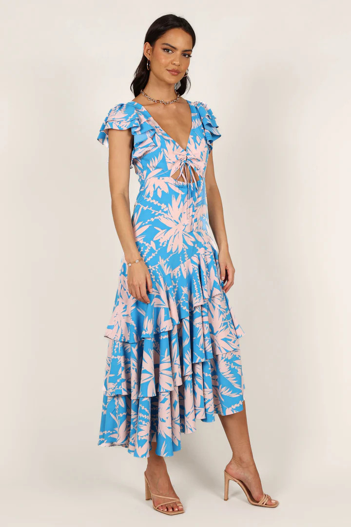 Flick Tiered Maxi Dress - Blue Floral | Petal & Pup (US)