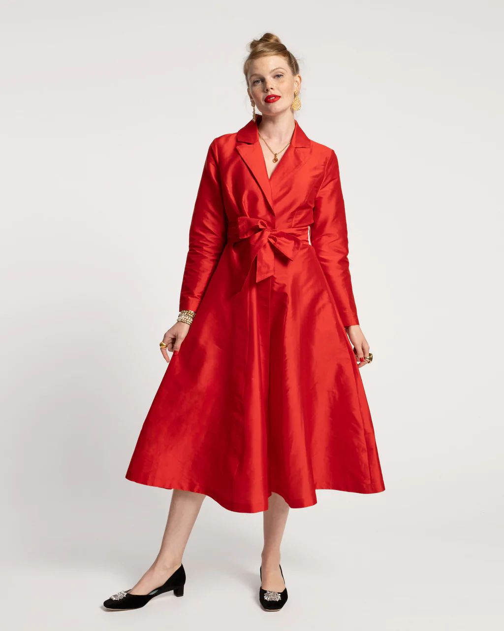 Lucille Wrap Dress Scarlet | Frances Valentine
