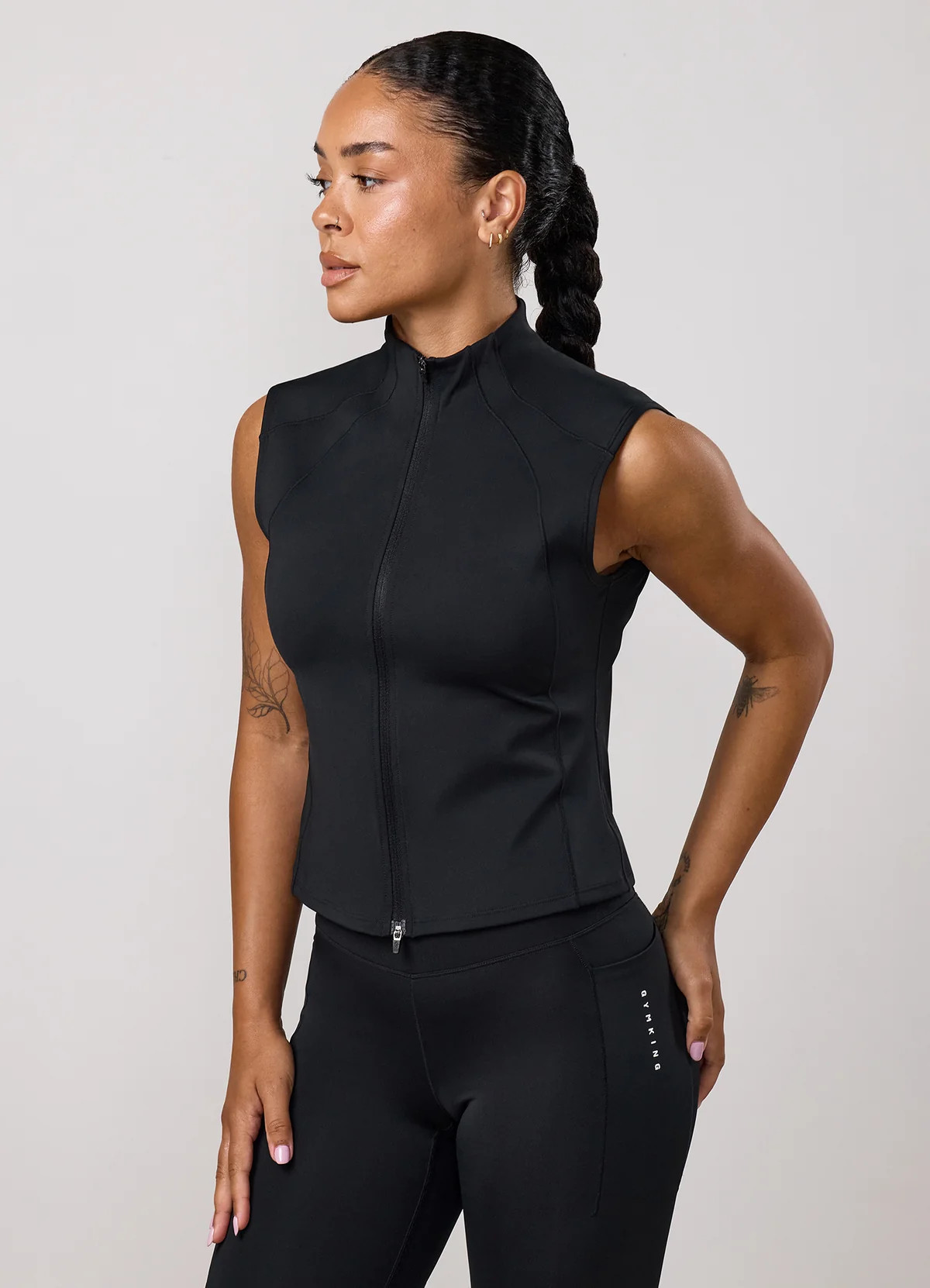 Gym King Precision Full Zip Tank - Black | The Gym King (UK)