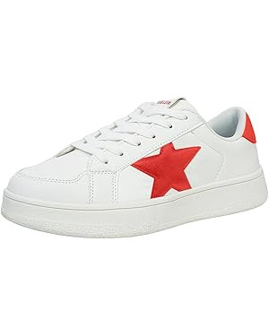 Niluber Star Sneakers for Women Low Top Comfortable Cushioned White Gold Sliver Leopard Platform ... | Amazon (US)