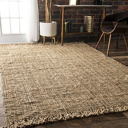 nuLOOM Natural Collection Chunky Loop Jute Casuals Natural Fibers Hand Woven Area Rug, 7.6 feet x 9. | Amazon (US)