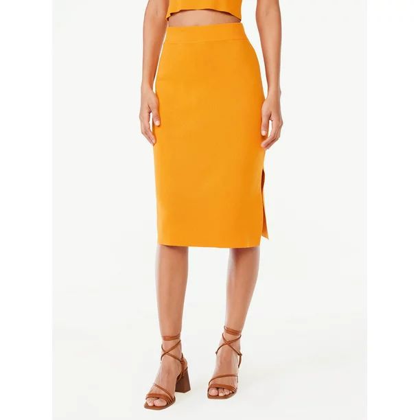 Free Assembly Women's Straight Midi Sweater Skirt | Walmart (US)