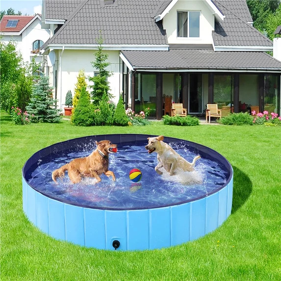 Yaheetech Portable PVC Swimming Pool with Non-slip Bottom for Dogs Cats, XXL, Blue | Walmart (US)