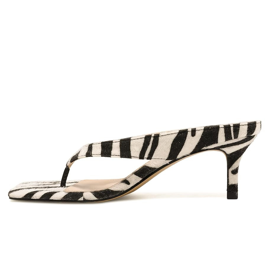 Kitten Heeled Sandals for Women Slip On Square Clip Toe Flip Flips Low Heel Pumps Comfortable Tho... | Amazon (US)