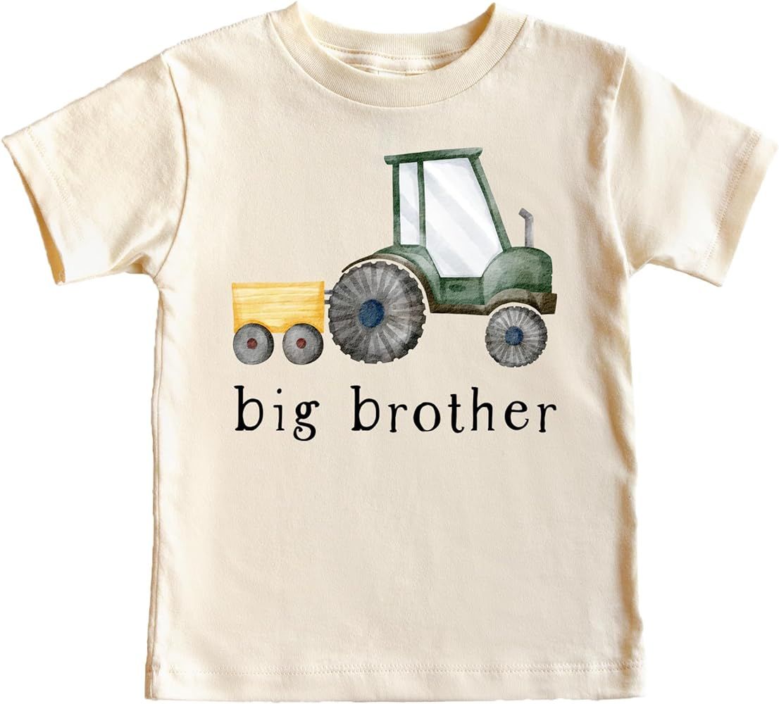 Big Brother Barn Farm Tractor Shirt for Sibling Reveal Baby Announcement Outfits | Amazon (US)