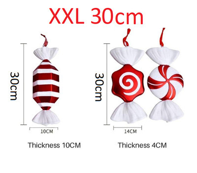 Giant 30cm!! Red & White Glitter Candy Cane or Sweet Christmas Tree Decorations | eBay UK