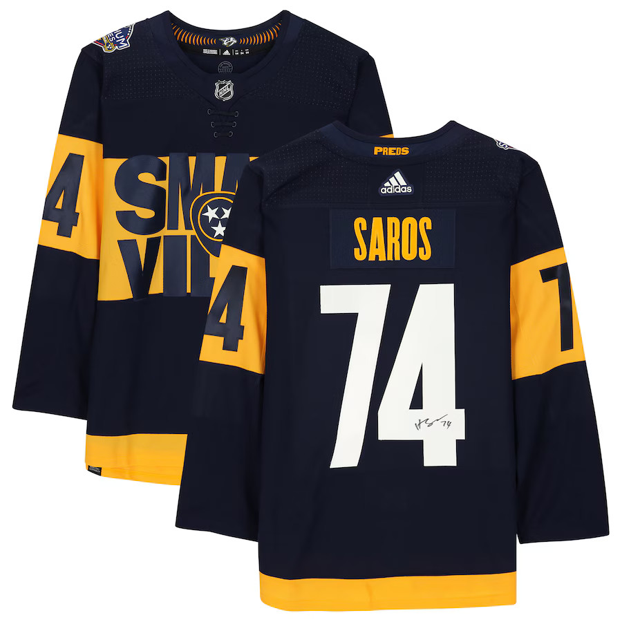 Juuse Saros Nashville Predators Fanatics Authentic Autographed adidas Authentic 2022 Stadium Seri... | Fanatics