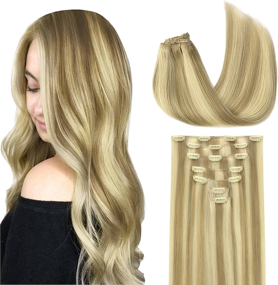 GOO GOO Clip in Hair Extensions Real Human Hair, Remy Human Hair Extensions Clip ins for Women, N... | Amazon (US)