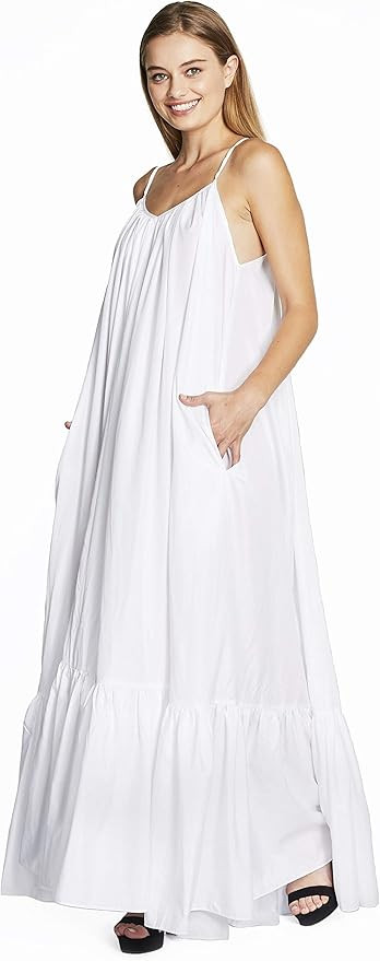 Tov Elegance A-Line Spaghetti Strap Flowy Maxi Rideau Dress | Amazon (US)