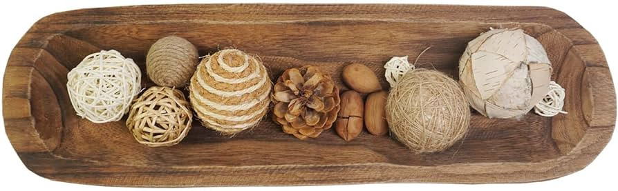 S-SNAIL-OO Wooden Dough Long Bowls Decor, Baguette Bowl Wooden Large Dough Bowl Centerpieces for ... | Amazon (US)