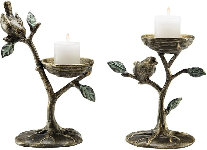 Bird & Branch Pillar Candleholder Pair | Amazon (US)