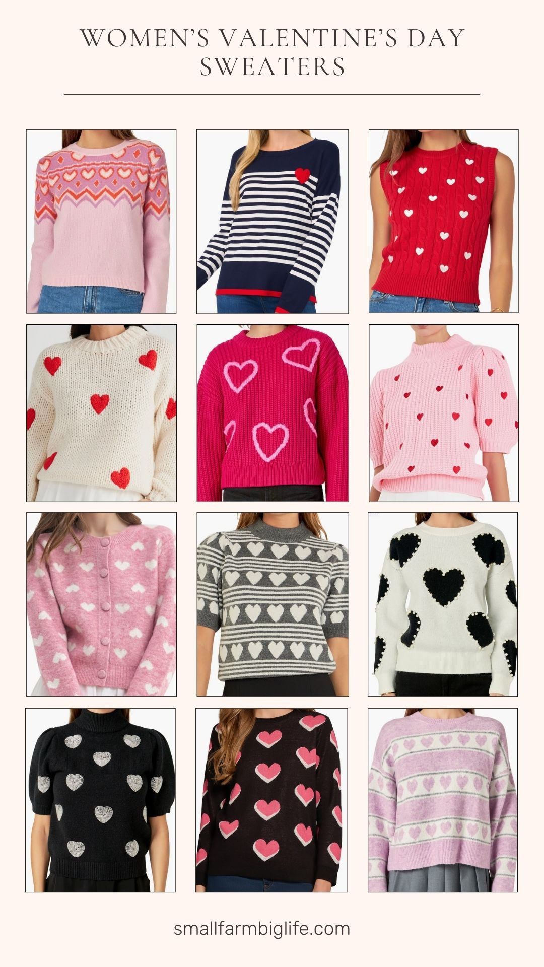 Women's Valentine's Day Sweaters. Women's Heart Sweaters. Pink English Factory Heart Embroidered Puff Sleeve Sweater. Pink English Factory Heart Fair Isle Sweater. Pink All in Favor Heart Jacquard Cardigan. Navy, White and Red CeCe Sailor Stripe Heart Sweater. Red English Factory Heart Embroidered Sleeveless Cable Sweater Vest. Cream and Red Brave+True Heart on My Sleeve Bouclé Patch Sweater. Pink English Factory Heart Stitch Sweater. Black and White English Factory Heart Imitation Pearl Sweater. Black and Silver English Factory Heart Embellished Puff Sleeve Sweater. Pink and White English Factory Heart Stripe Crewneck Sweater. Black and Pink Jones New York Heart Crewneck Sweater. Grey and White English Factory Heart Stripe Puff Sleeve Sweater. 

 #LTKSeasonal #LTKOver40 #LTKSaleAlert