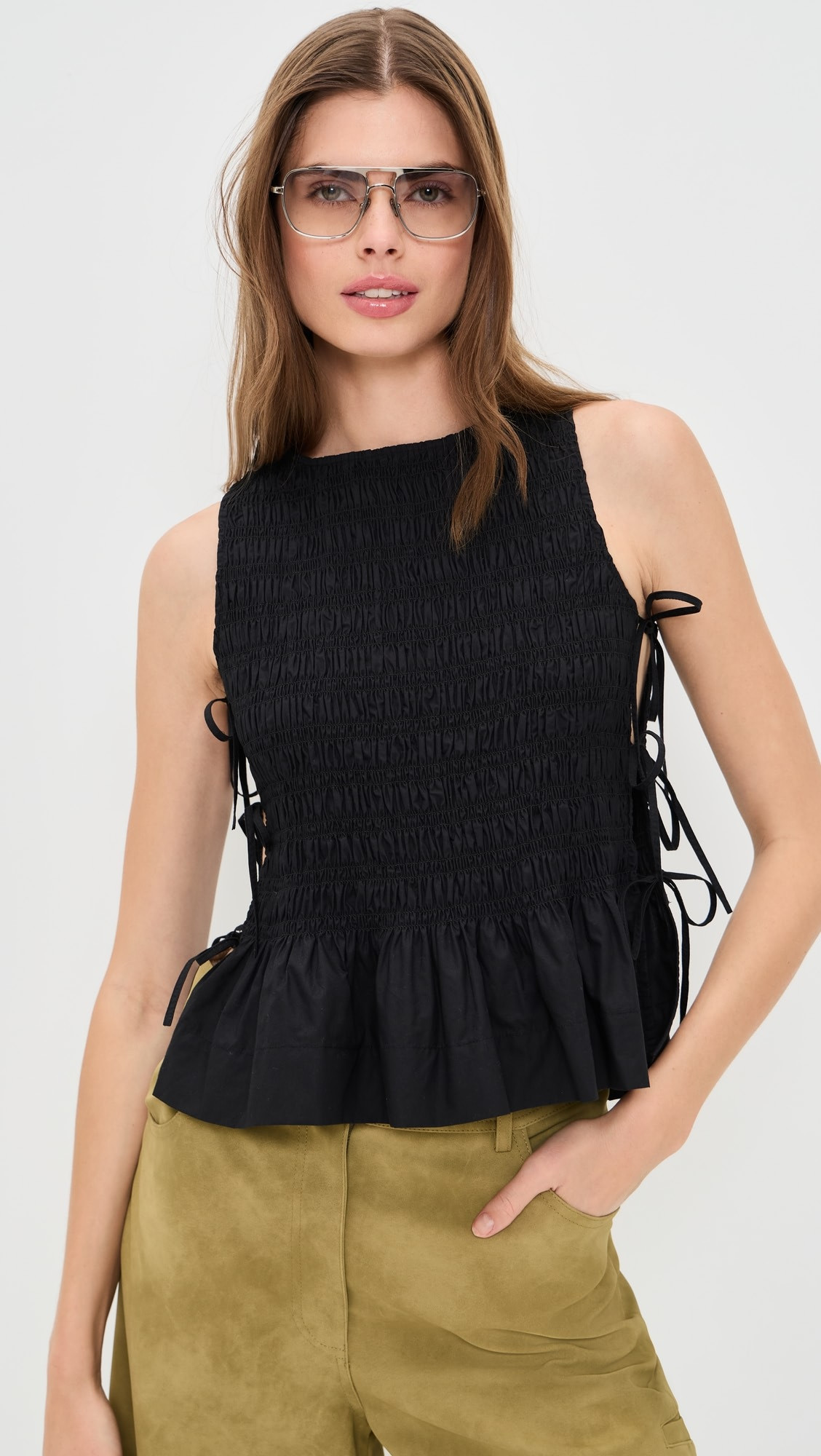 Poplin Smock Tie Top | Shopbop