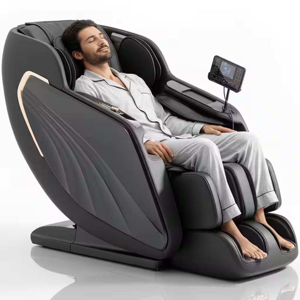 Chery Life - Full Body Massage Chair Zero Gravity Foot Rollers Back Heating LCD Touch Screen SL Track - Black | Best Buy U.S.