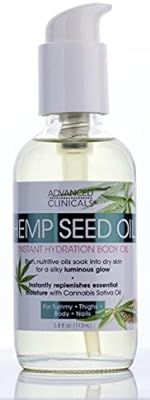 Advanced Clinicals Hemp Seed Oil for Body Moisturizing, Non-Greasy Hemp Oil for Sensitive, Oily, ... | Amazon (US)