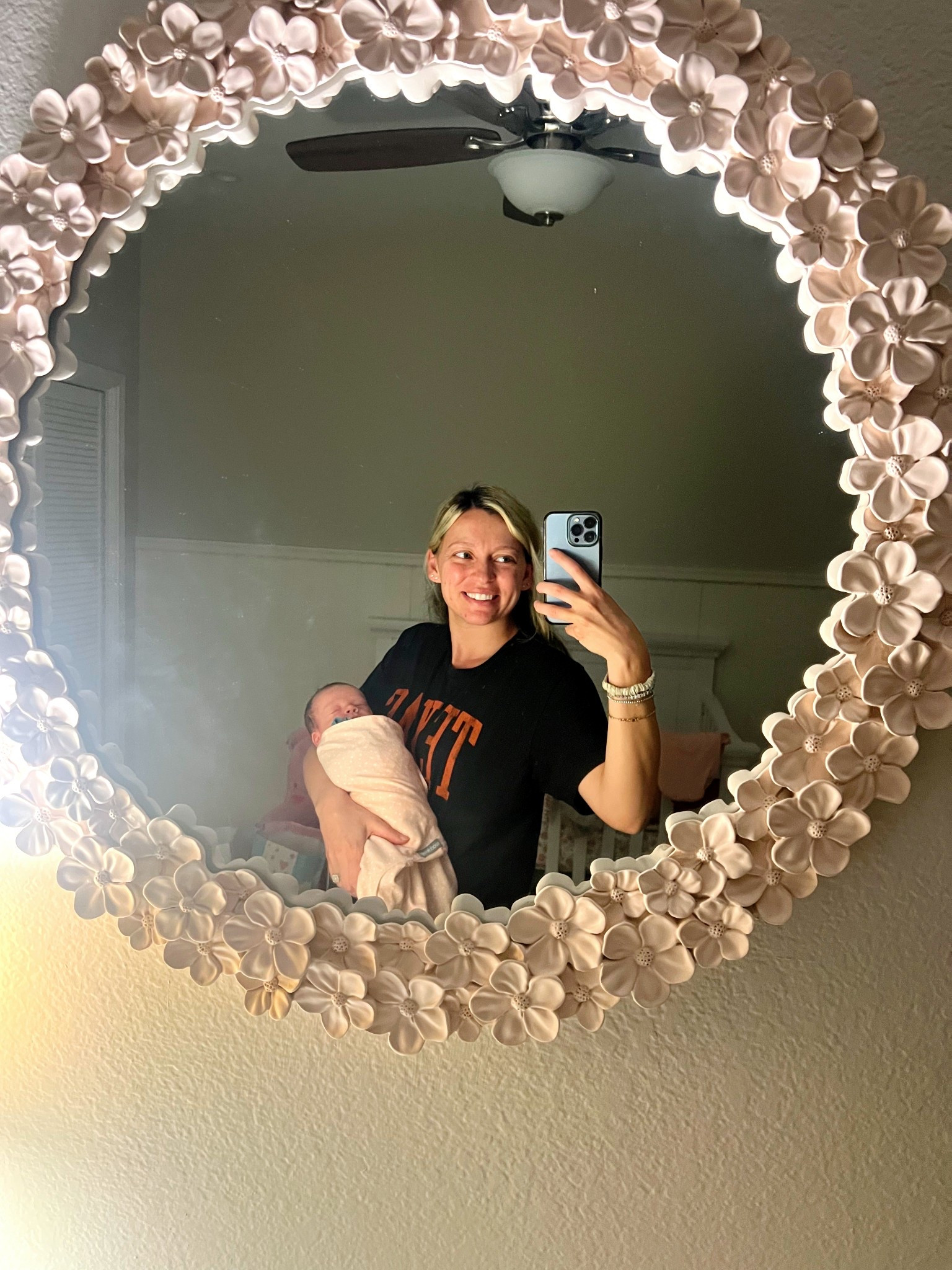 Love this Pottery Barn Kids hydrangea mirror in baby girl’s nursery 🩷 comes in pink or white!

#LTKKids #LTKHome #LTKBaby