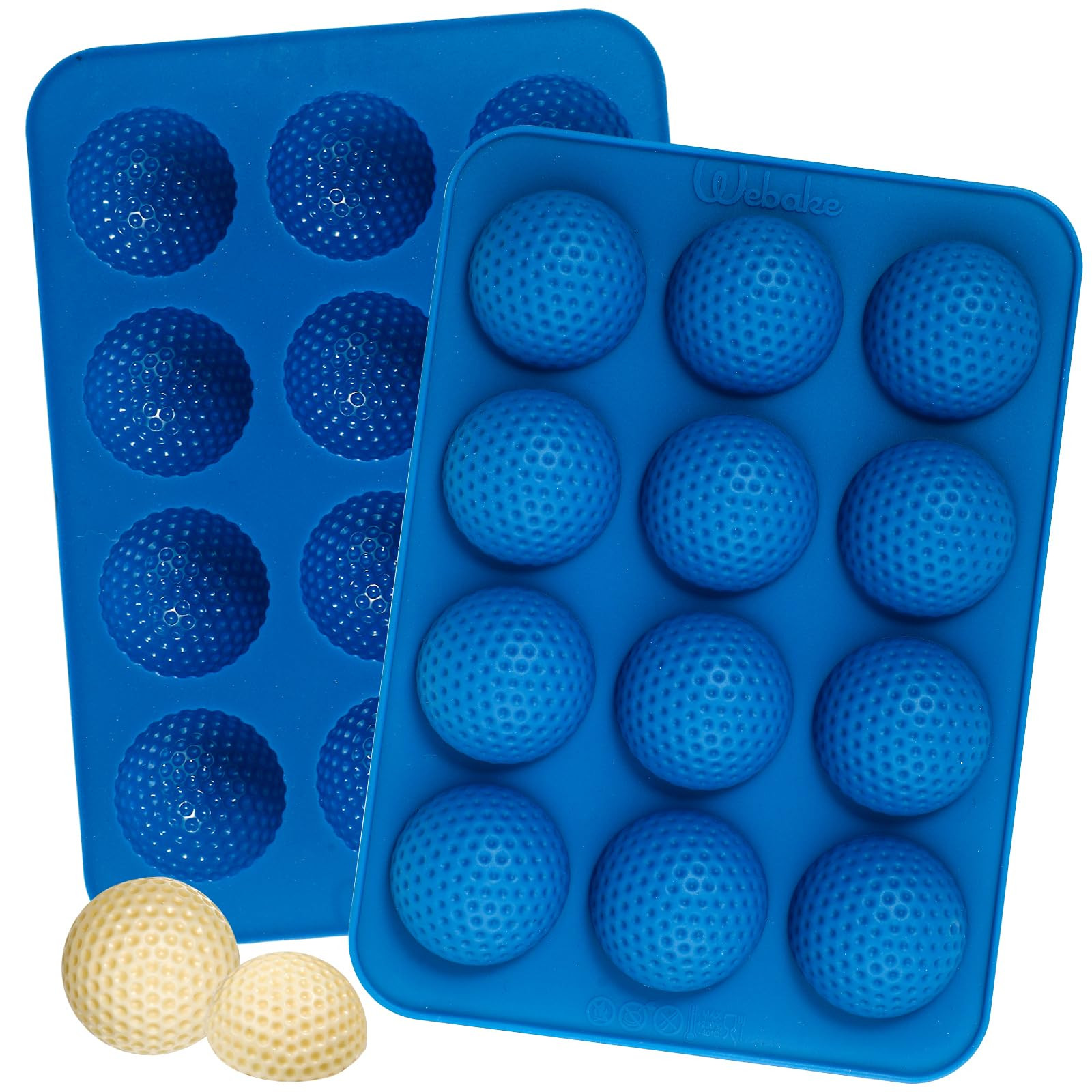 Webake Golf Ball Chocolate Molds, Silicone 12-Cavity Mold for Cake Decorations, Hot Chocolate Bom... | Amazon (US)