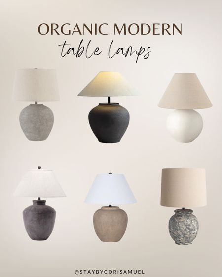 Table lamp options! 

Lamps, neutral home decor, neutral decor, home decor, organic modern 

#LTKSeasonal #LTKhome #LTKstyletip